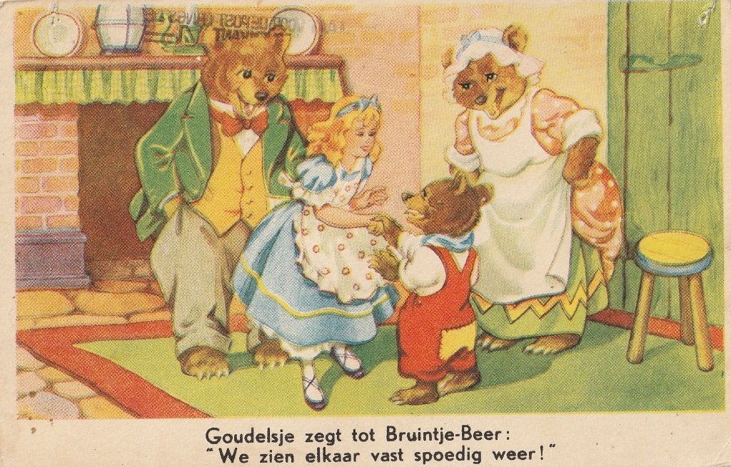 BRUINTJE BEER UIT 1953 PLAKBESCHADIGING ACHTERZIJDE  KO197, Verzamelen, Ophalen of Verzenden, 1940 tot 1960, Gelopen