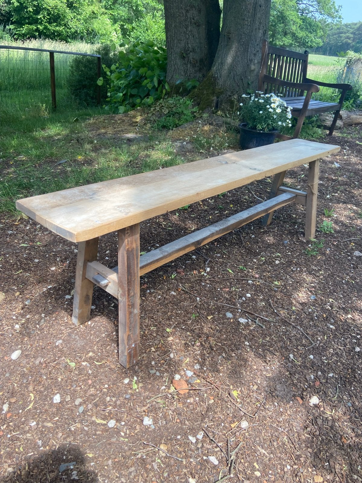 Frans bankje van massief hout - 150cm breed, Ophalen