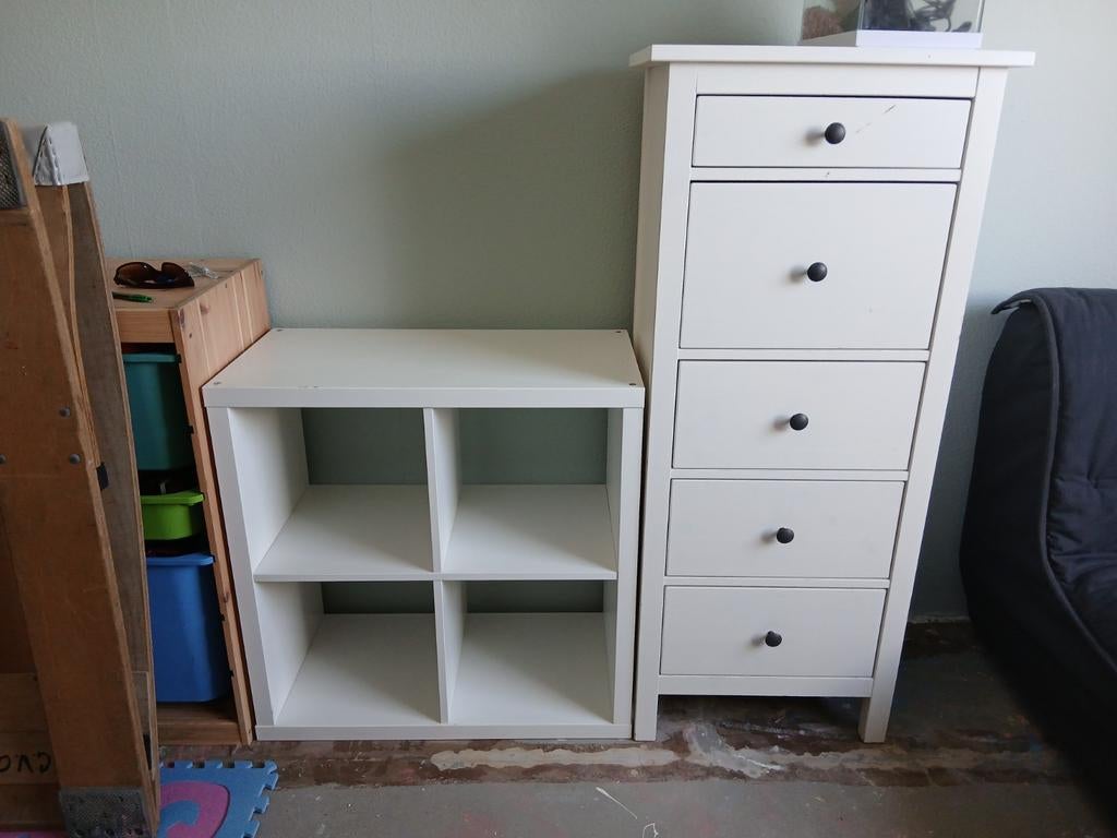 Ikea kallax en een hemnes ladekast van de ikea, Ophalen, Gebruikt, 5 laden of meer, 100 tot 150 cm