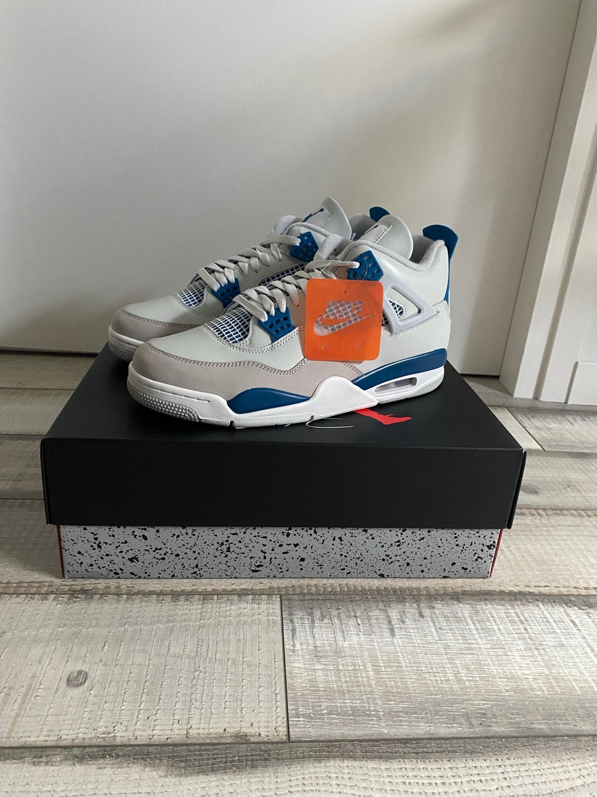 Nike Air Jordan 4 Military Blue - Nieuw in doos, Ophalen, Nieuw, Blauw, Sneakers of Gympen