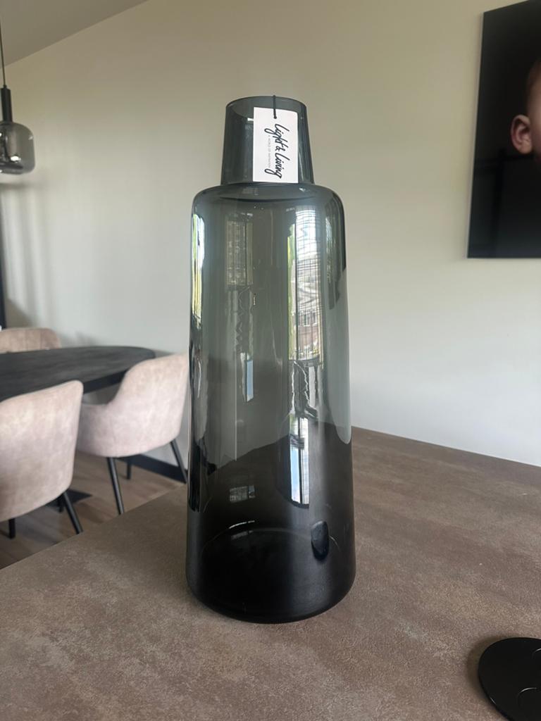 Grijze glazen vaas Light & Living – KEAN – Woondecoratie, Ophalen, Overige kleuren, Nieuw, Glas