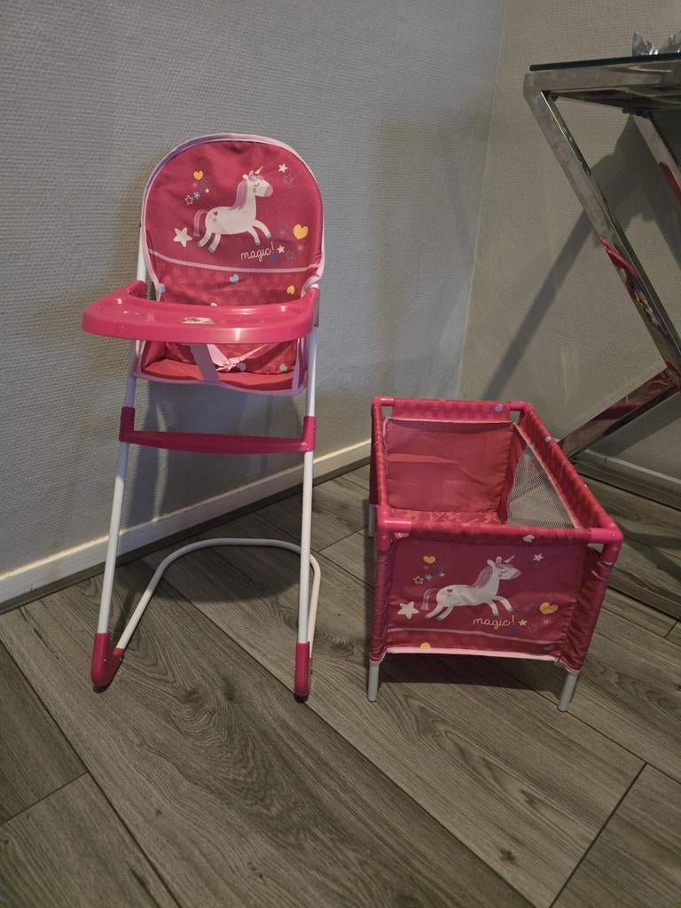 Poppen stoel en bedje, Ophalen, Gebruikt, Babypop