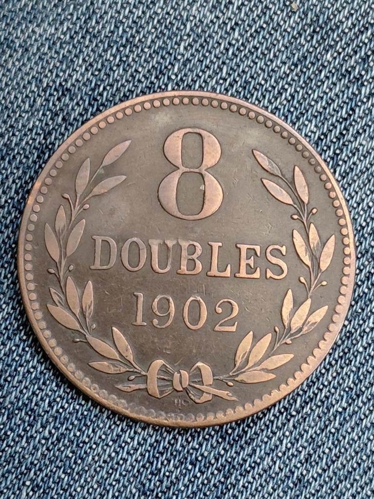 Guernsey 8 Doubles 1902 Edward VII, Verzenden, Overige landen, Losse munt