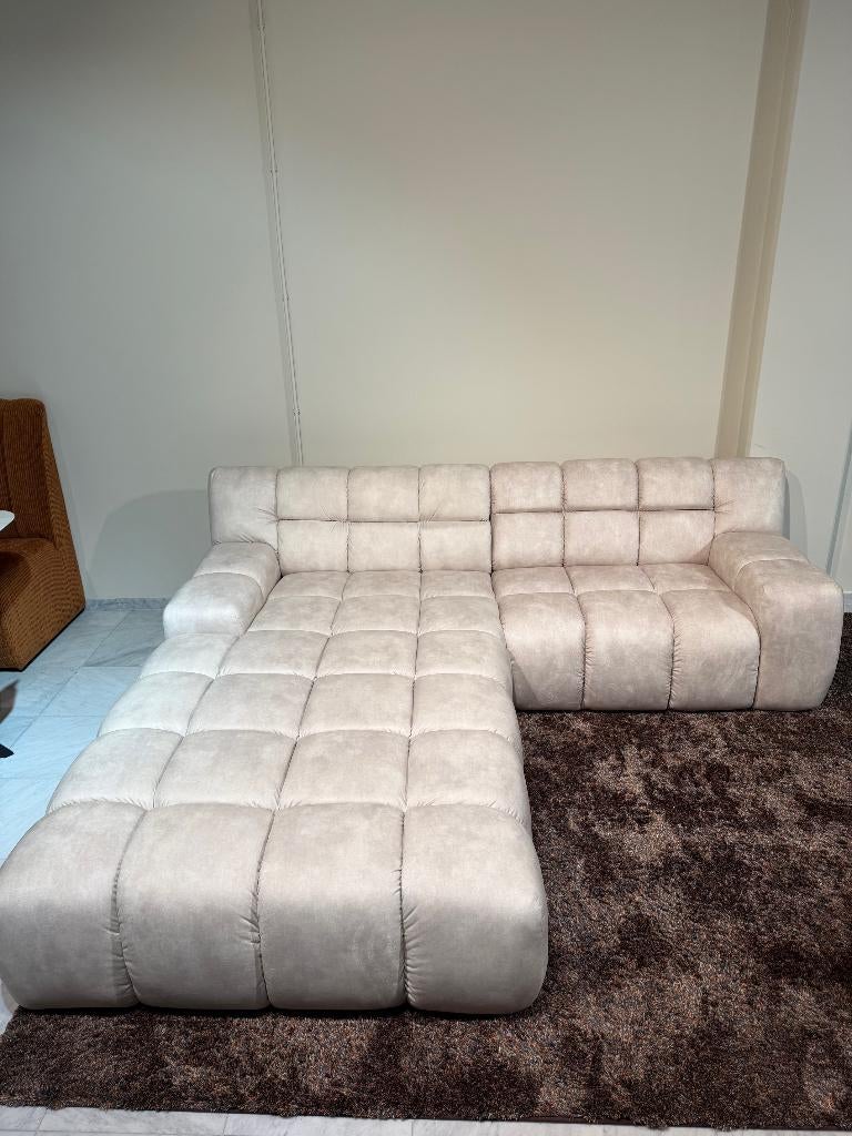 Blokkenbank beige/creme Trentino  beverly hills toscane, 250 tot 300 cm, Hoekbank, Ophalen of Verzenden, Driepersoons