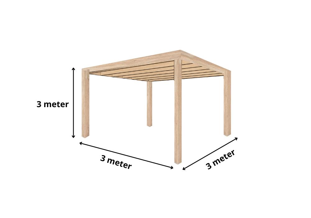 Eiken pergola 3 x 3 m, Ophalen, Nieuw, Veranda