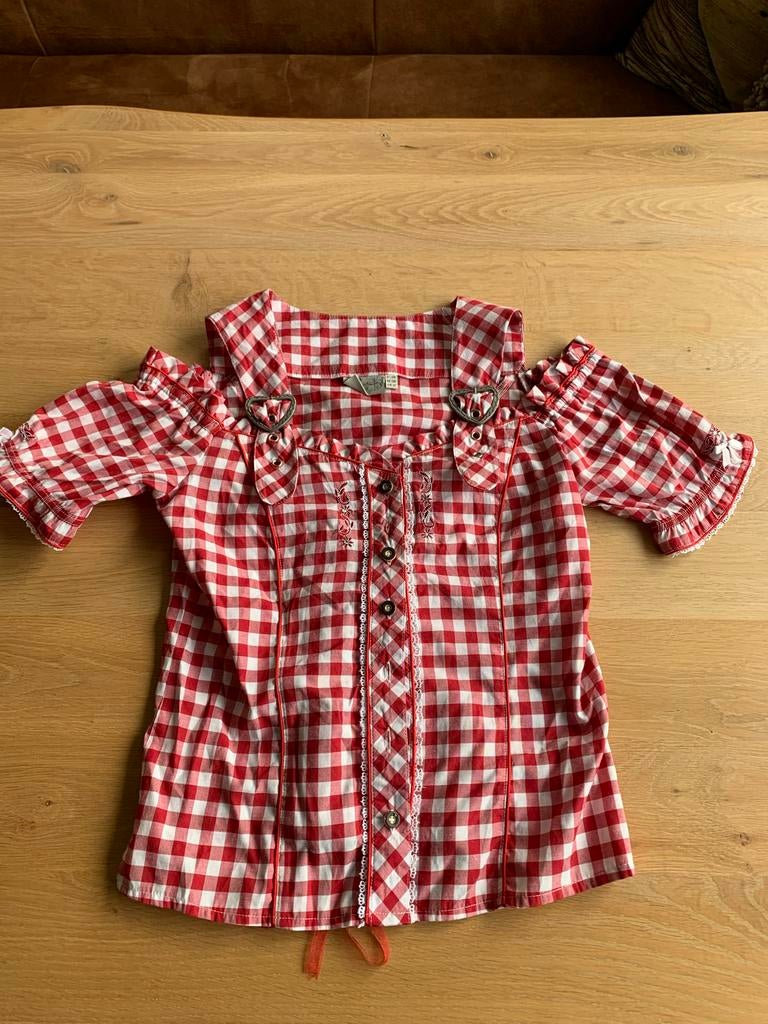 Tiroler blouse maat 38, Ophalen of Verzenden, Zo goed als nieuw, Maat 38/40 (M), Rood