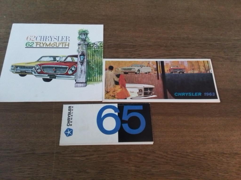 Folders Chrysler 1962, 1963, 1965, Ophalen of Verzenden, Overige merken
