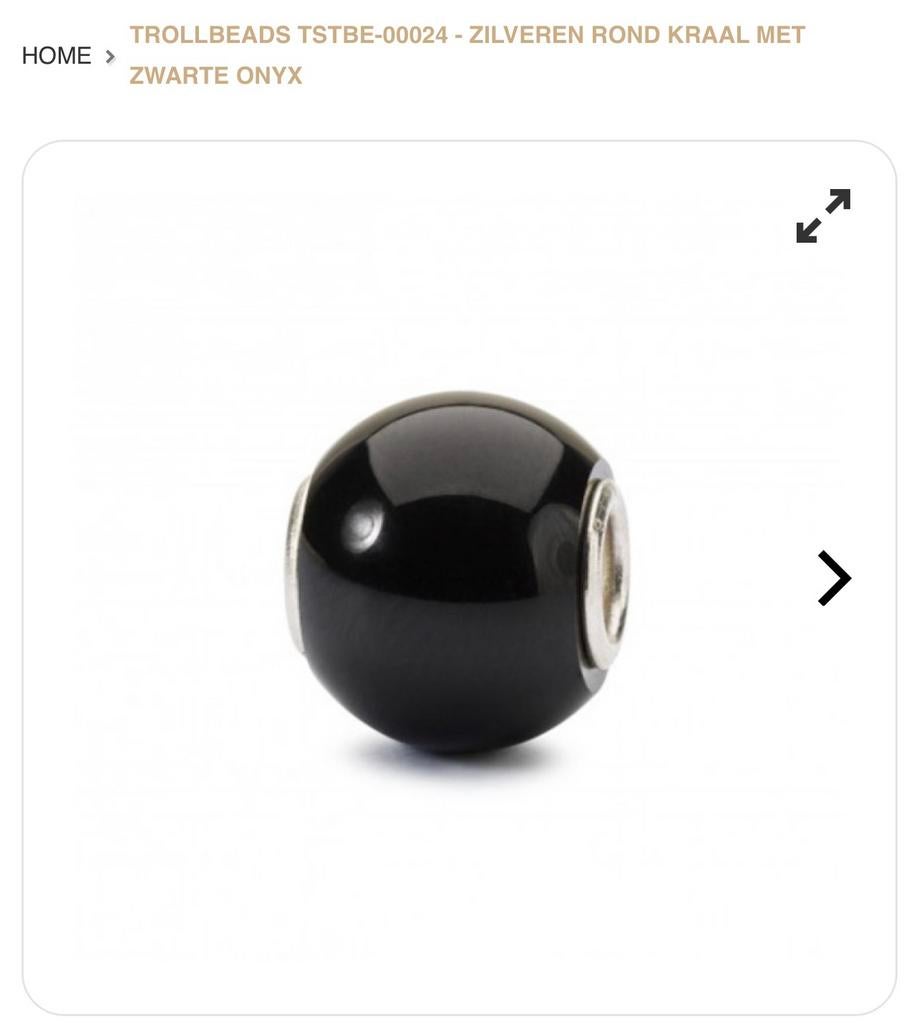 Trollbeads onyx, Sieraden, Tassen en Uiterlijk, Edelstenen, Ophalen of Verzenden, Zo goed als nieuw