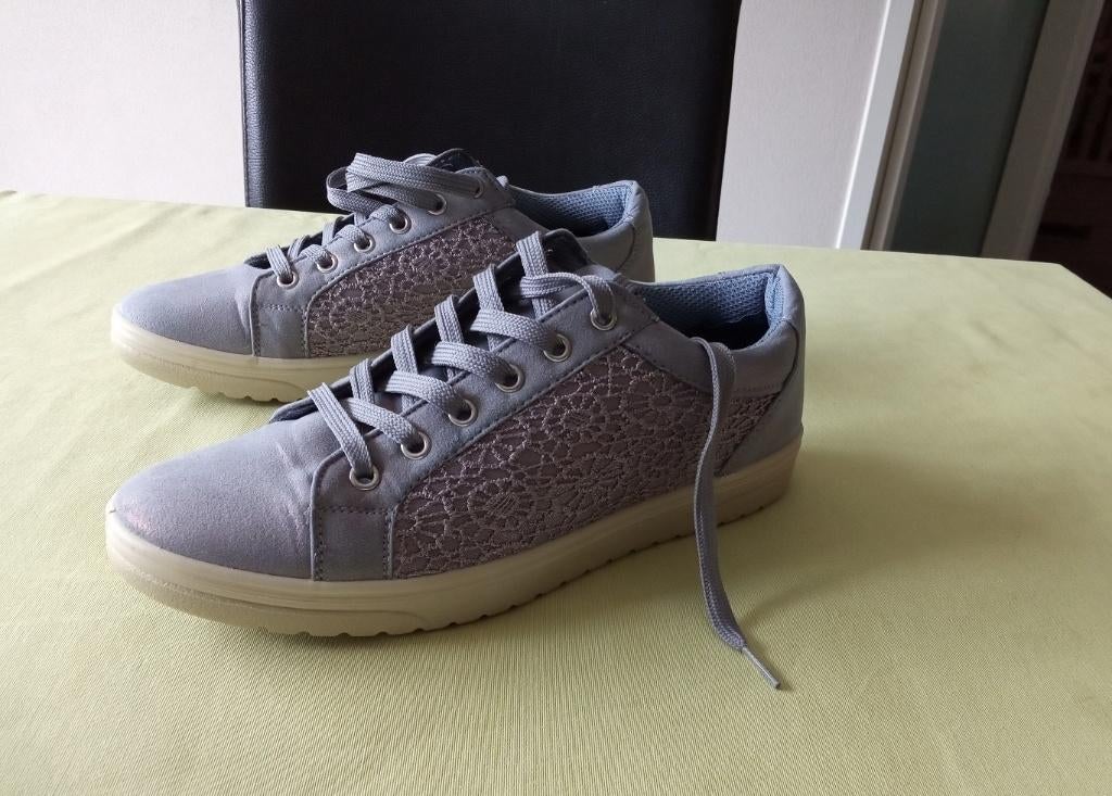 ladyflex maat 39 schoenen veter parelmoer sneakers dames mt, Overige kleuren, Ladyflex, Ophalen of Verzenden, Sneakers of Gympen