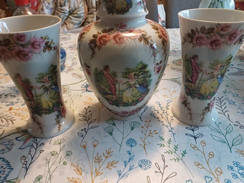 Royal Schwabap Vazen Set, Ophalen, Gebruikt, Overige kleuren, Aardewerk of Porselein