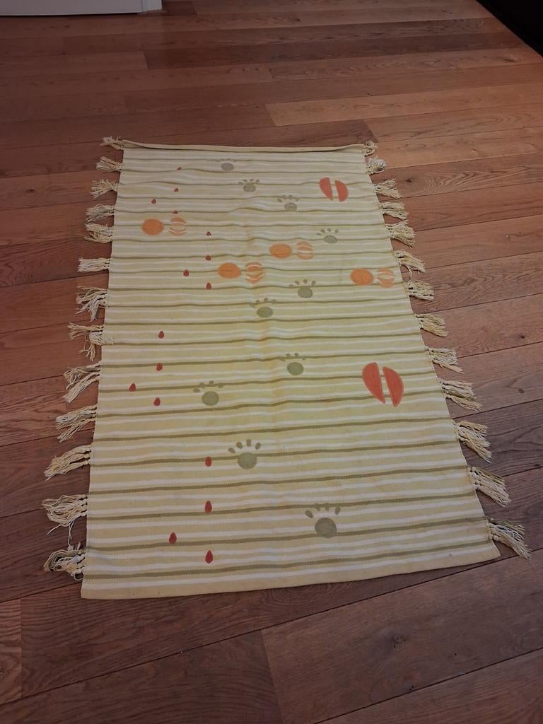 Vloerkleed kinderkamer - dierensporen 170x93cm, Gebruikt, Kindvriendelijk, 150 tot 200 cm, Bruin