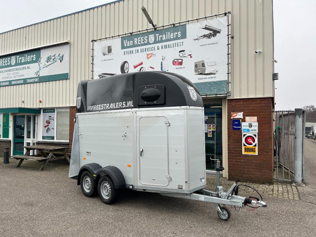HUREN aluminium paardentrailer 1-paards 2-paards ponytrailer, Ophalen, Zo goed als nieuw, Aluminium, 1½-paards trailer