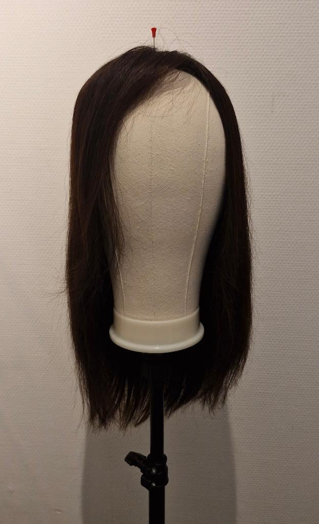 Prachtig donkerbruin haarstuk van echt haar., Sieraden, Tassen en Uiterlijk, Uiterlijk | Haarverzorging, Ophalen, Zo goed als nieuw