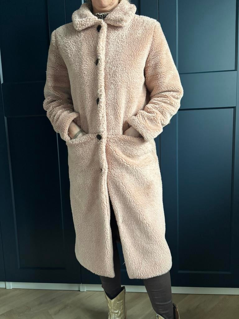 Mooie teddy oud-roze jas van Another Label maat M, Kleding | Dames, Jassen | Winter, Ophalen of Verzenden, Zo goed als nieuw, Maat 38/40 (M)
