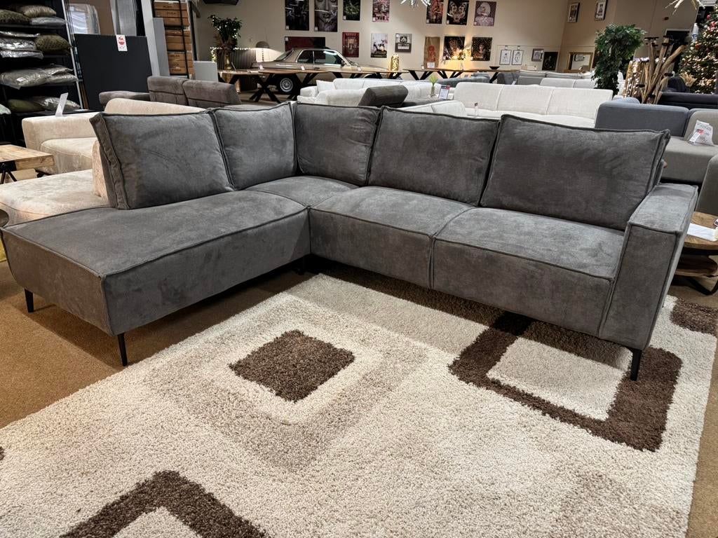 Hoekbank Sainz 260x205 Direct/Leverbaar/Enschede E-7114, 250 tot 300 cm, #Hoekbank#Loungebank#Modern#Grijs#Meubel#Goedkoop, Hoekbank
