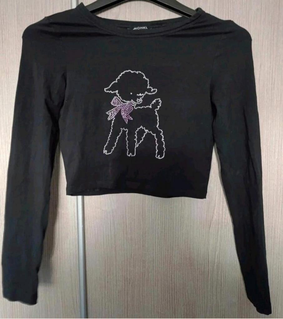 Monki Top - Maat S, Zwart, Ophalen of Verzenden, Zo goed als nieuw, Maat 36 (S)