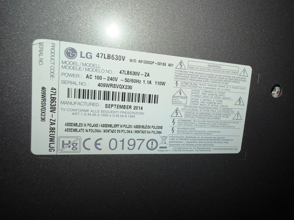 LG Smart TV 47 inch, Ophalen, Gebruikt, 40 tot 60 cm, LG