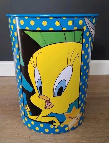Vintage prullenbak Looney Tunes, Minder dan 10 liter, Ophalen, Metaal, Minder dan 50 cm