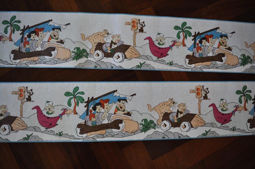 Vintage Behangrand Behang Flintstones 5.40 meter, Ophalen of Verzenden, Overige figuren, Zo goed als nieuw, Overige typen