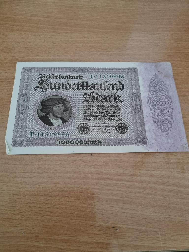 Duitse 100.000 Mark Reichsbanknote 1923, Postzegels en Munten, Bankbiljetten | Europa | Niet-Eurobiljetten, Ophalen of Verzenden