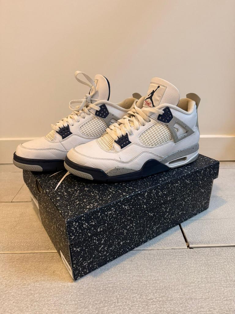 Jordan 4 Midnight Navy, Ophalen of Verzenden, Zo goed als nieuw, Blauw