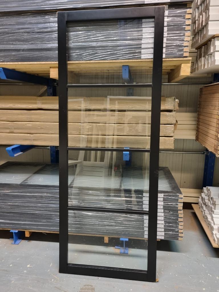 NIEUWE Staal look deur / Zwarte deur BESTE PRIJS industriële, Doe-het-zelf en Verbouw, Deuren en Horren, 80 tot 100 cm, 215 cm of meer
