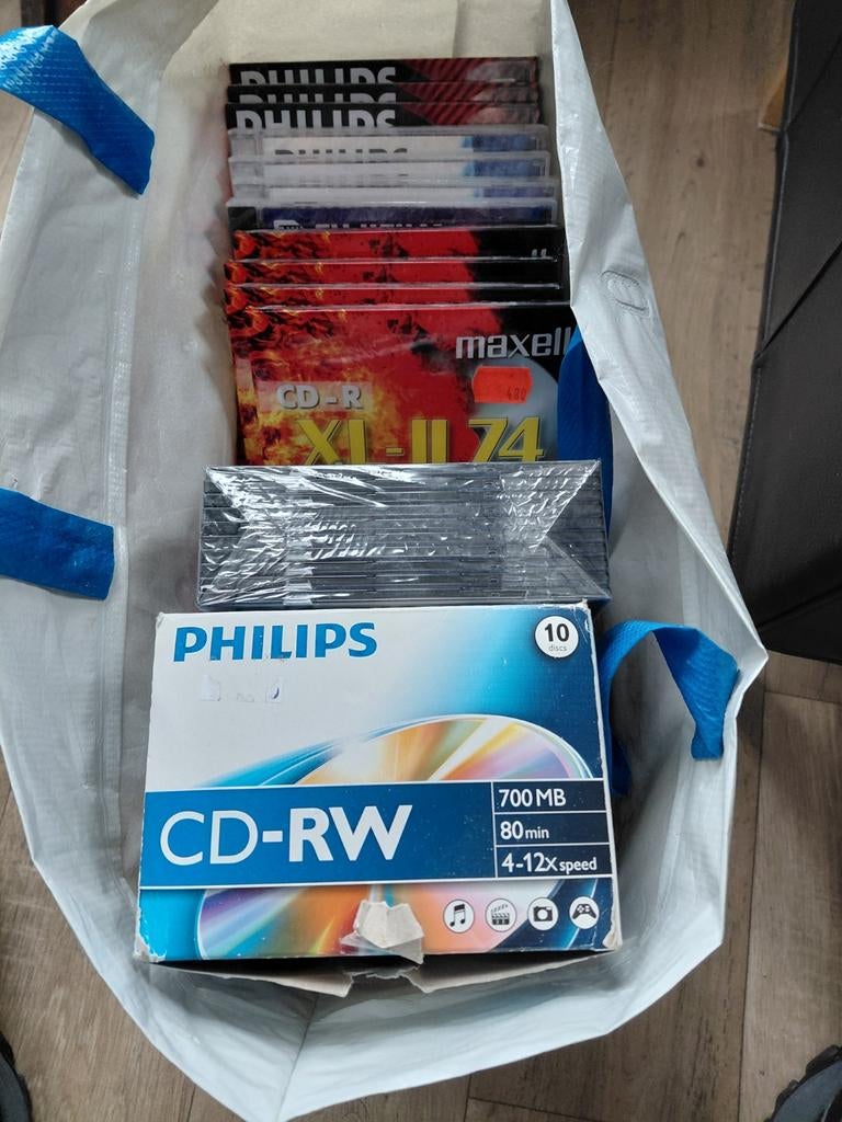 120 Nieuwe CD's RW en R, Computers en Software, Beschrijfbare discs, Cd, Nieuw, Philips, Maxell, Ophalen of Verzenden