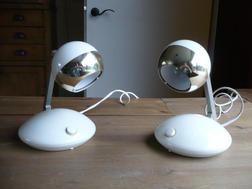 Vintage design tafellampjes 2 stuks, Ophalen of Verzenden, Zo goed als nieuw, Kunststof, Minder dan 50 cm