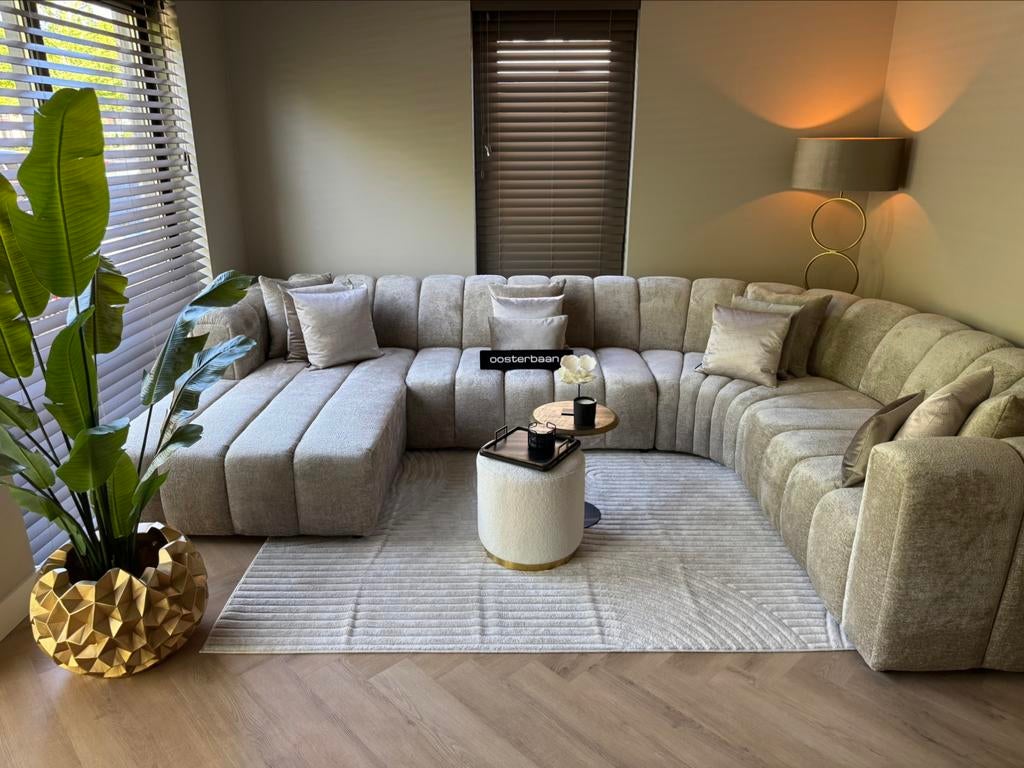 Luxe Velvet Teddy U-bank Barry 200x380x280cm NIEUW - UNIEK, Huis en Inrichting, Info@oosterbaanwonen.nl, Venus 31 8448CE Heerenveen