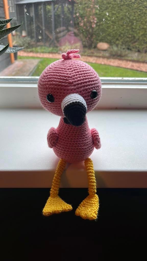 Handgemaakte flamingo, Ophalen of Verzenden, Zo goed als nieuw, Haken, Overige typen
