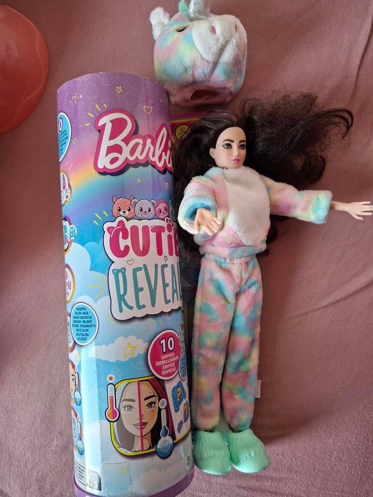 Barbie Cutie Reveal Pop Eenhoorn, Kinderen en Baby's, Speelgoed | Poppen, Ophalen of Verzenden, Gebruikt, Barbie