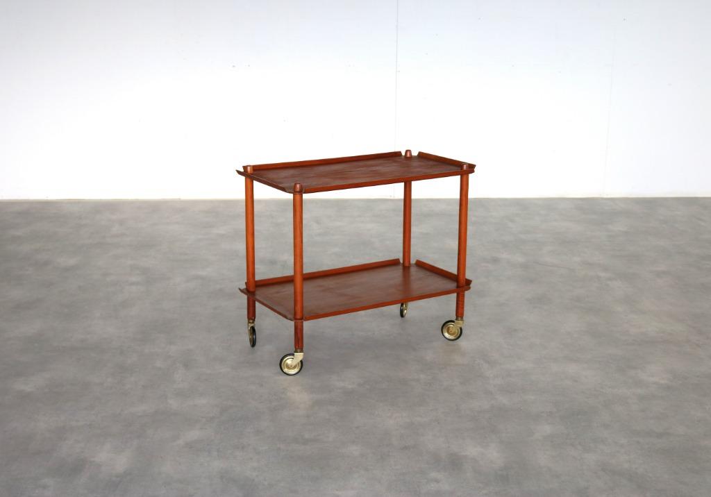 vintage sidetable | bijzettafel | trolley | Hundevad, Gebruikt, 100 tot 150 cm, Teakhout, Timbeije@hotmail.com