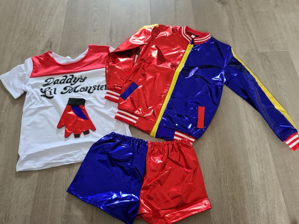 Harley quinn set Nieuw ong maat 134 140?, Ophalen, Nieuw