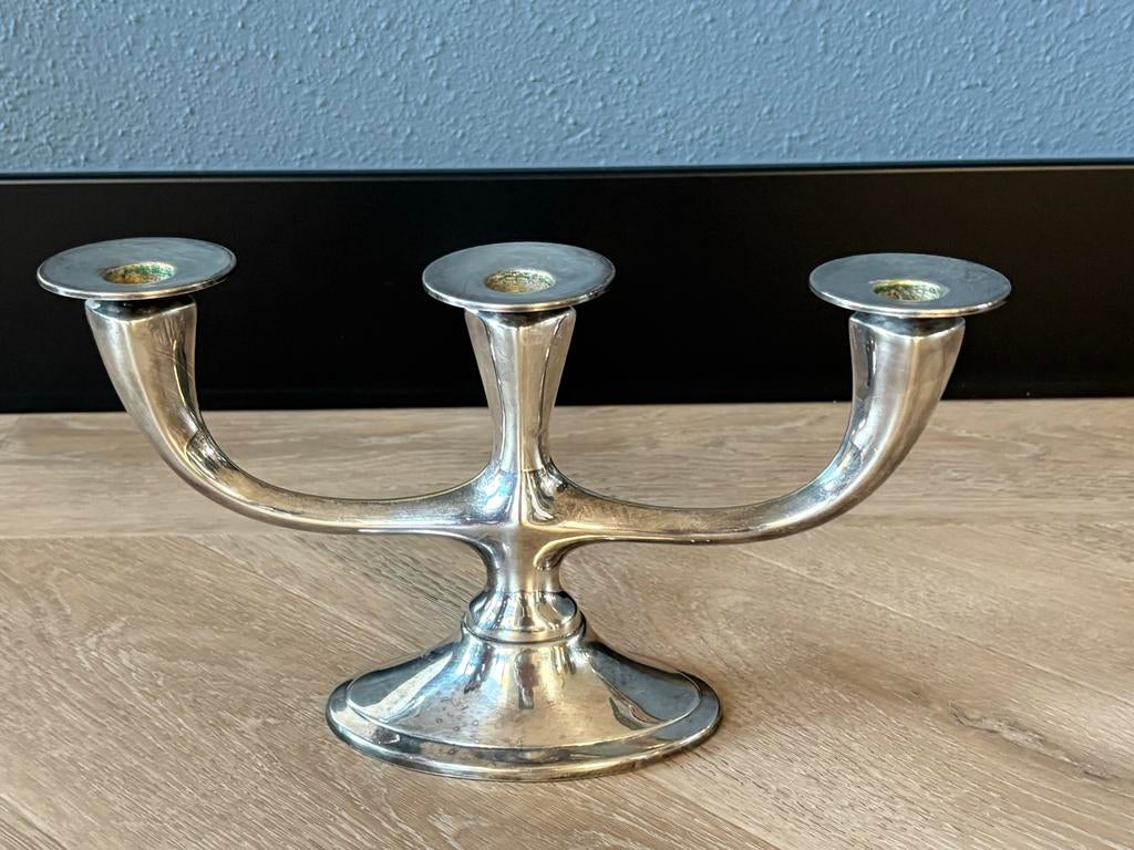 Zilveren kandelaar uit de jaren '50, Antiek en Kunst, Antiek | Kandelaars, Ophalen of Verzenden, Zilver