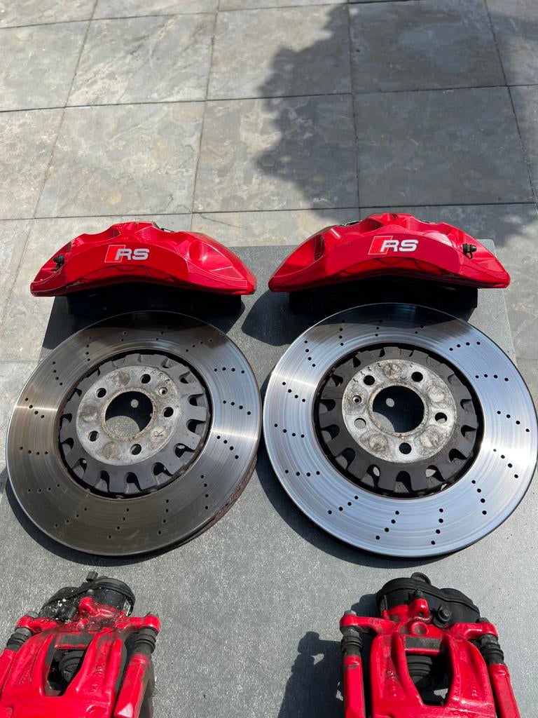 Complete RS remmenset 375mm 330mm A4 A5 A6 A7 A8 Q5 Q7 Q8, Auto-onderdelen, Ophalen, Gebruikt, Audi