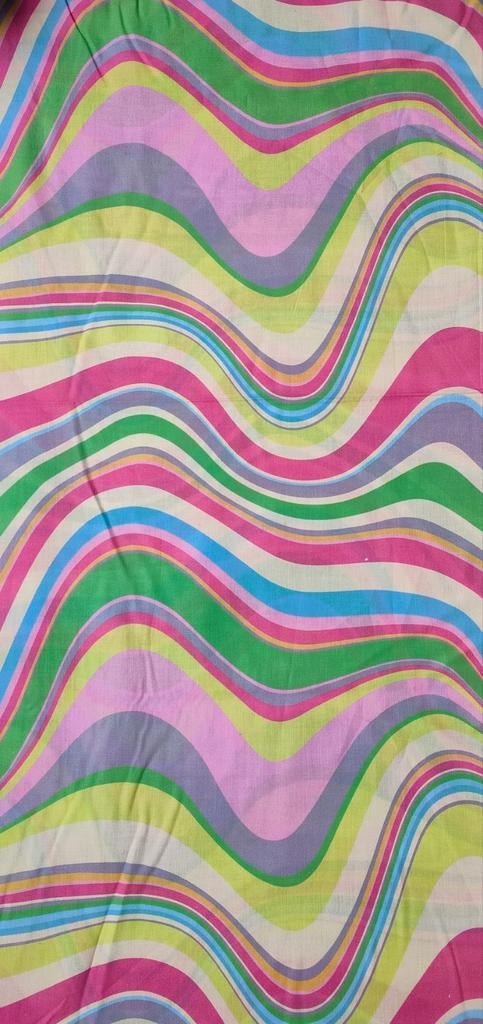 100% Katoen stof voile retro strepen, 120 cm of meer, Nieuw, Ophalen of Verzenden, Katoen