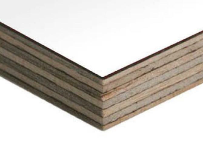 Berken multiplex 2 zijden wit HPL 16,8mm en 19,8mm 244x122, Ophalen of Verzenden, Nieuw, Multiplex, Minder dan 20 mm