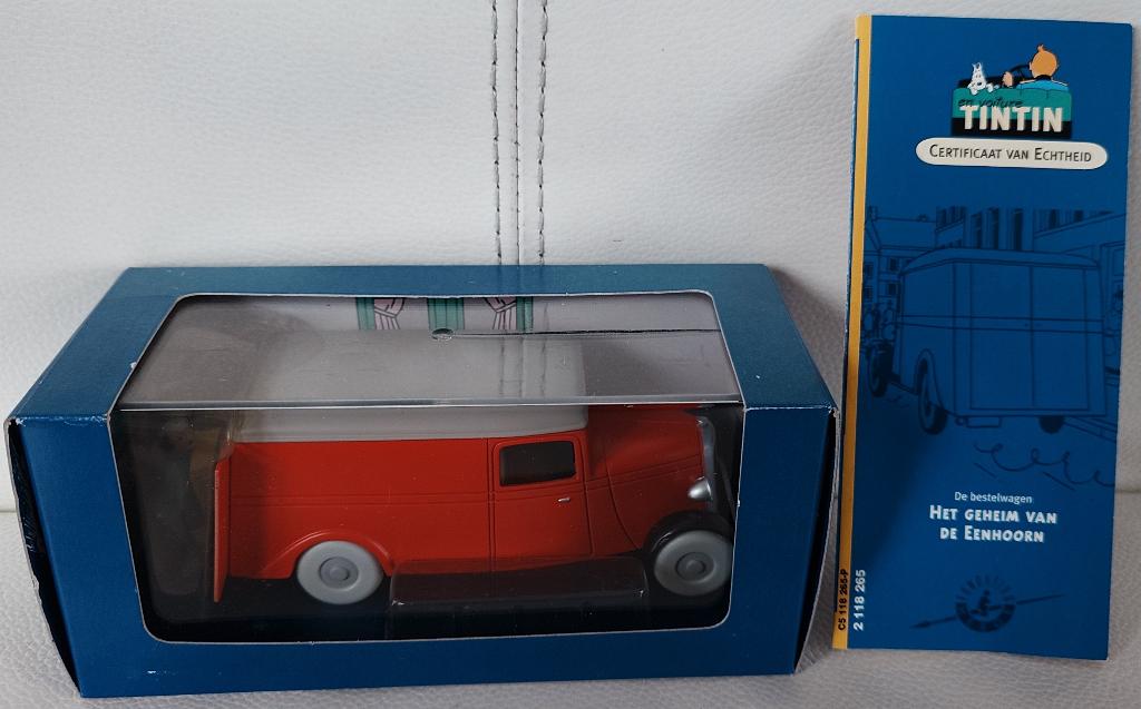 Kuifje: de bestelwagen van het geheim van de Eenhoorn, Hobby en Vrije tijd, Modelauto's | 1:43, Ophalen of Verzenden, Zo goed als nieuw
