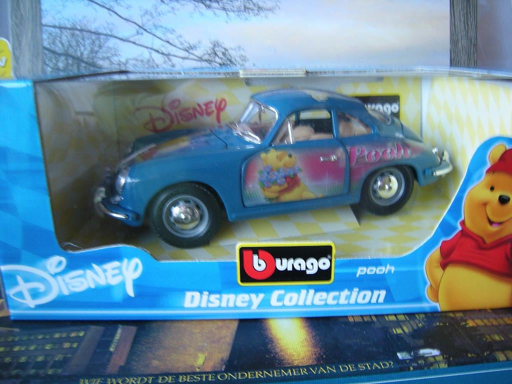disney collection porsche 356 winnie de poeh kleur blauw, Ophalen of Verzenden, Nieuw, Auto, Bburago