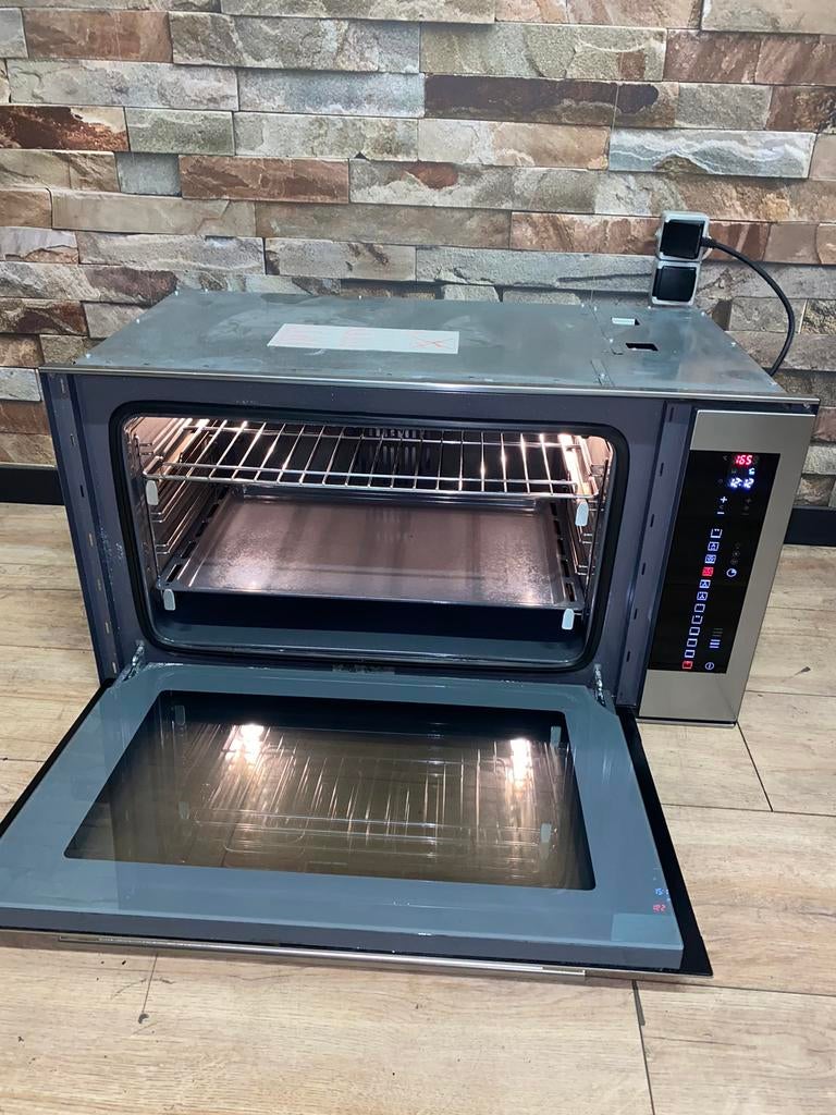 Luxe Boretti Inbouwoven met touchescreen RVS 90 cm, Hete lucht, 60 cm of meer, Ophalen of Verzenden, Zo goed als nieuw