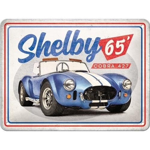 Shelby Cobra 427. Metalen wandbord in reliëf 15 x 20 cm., Reclamebord, Nieuw, Ophalen of Verzenden, X