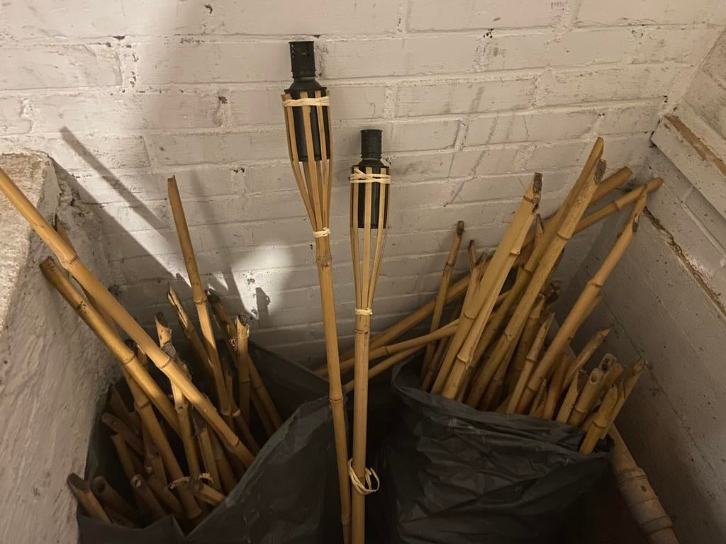 99 vuur Fakkels tuinfakkel barbecue fakkel bamboe fakkel, Ophalen of Verzenden, Zo goed als nieuw