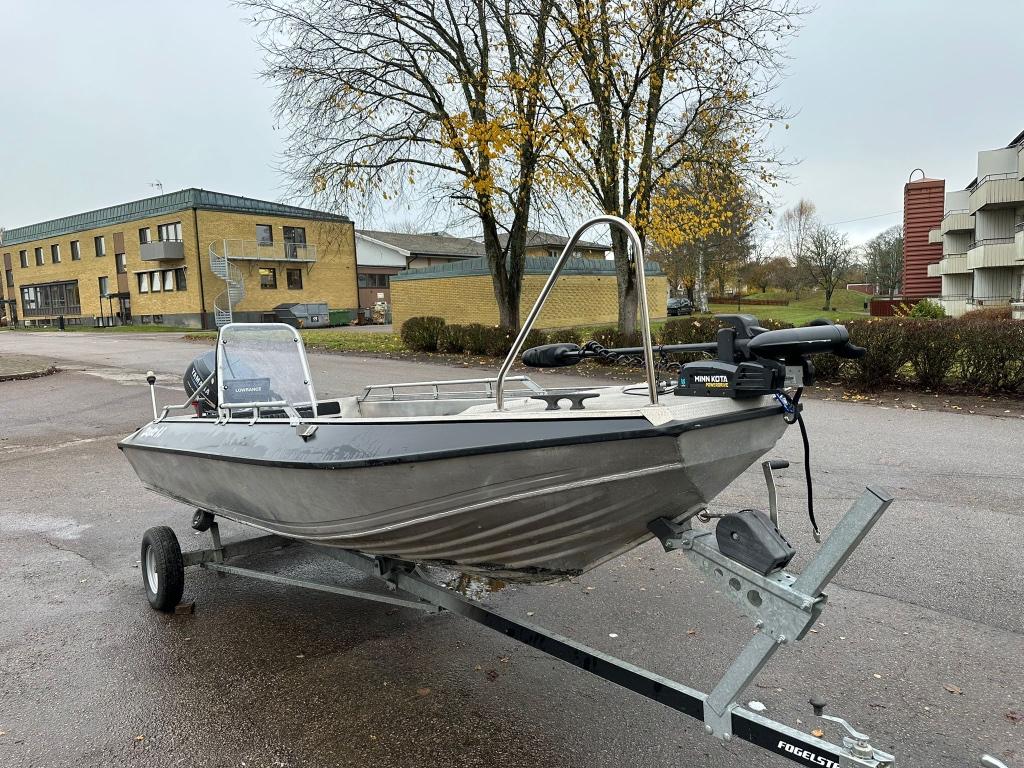 Buster RS boot  met trailer Minn Koto en Lithium accu, Watersport en Boten, Gebruikt, Aluminium, Ophalen of Verzenden, 30 tot 50 pk