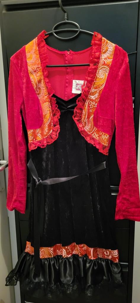 Mooi nieuw Feestjurk met kant,velours en satijn maat S, Carnaval, Nieuw, Ophalen of Verzenden, Kleding