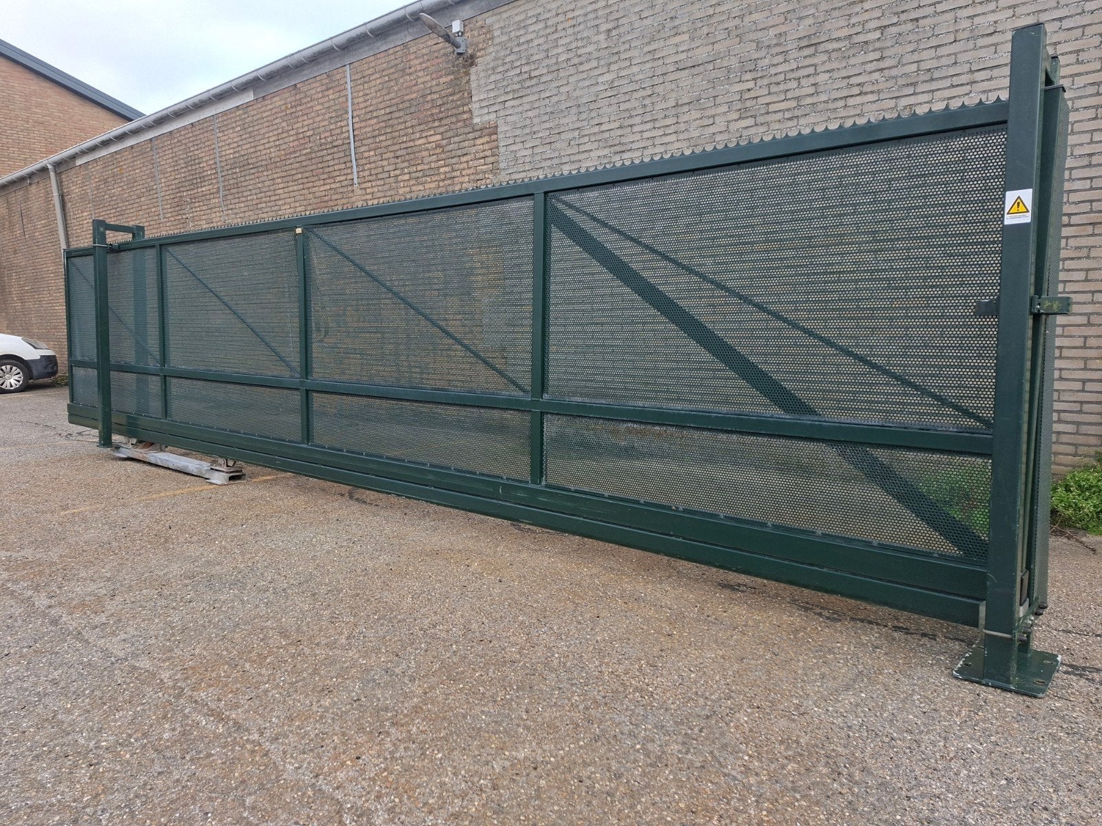 nette vrijdragende schuifpoort, Tuin en Terras, Ophalen, Gebruikt, Schuifpoort, 200 cm of meer