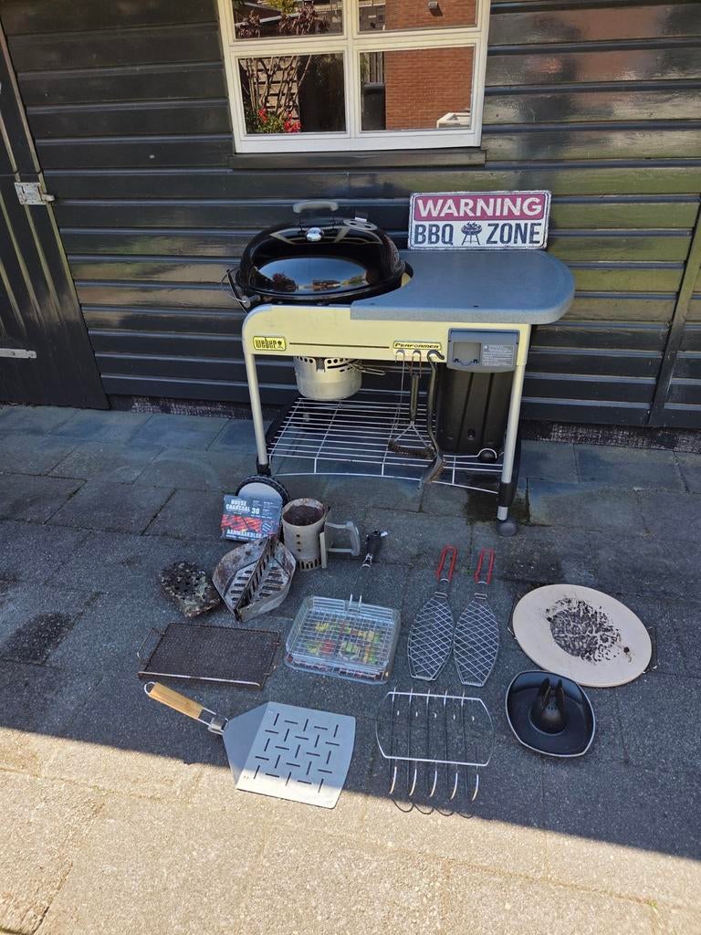 Complete Weber Performer BBQ set, petromax pan, accessoires, Tuin en Terras, Ophalen, Zo goed als nieuw, Weber, Met accessoires