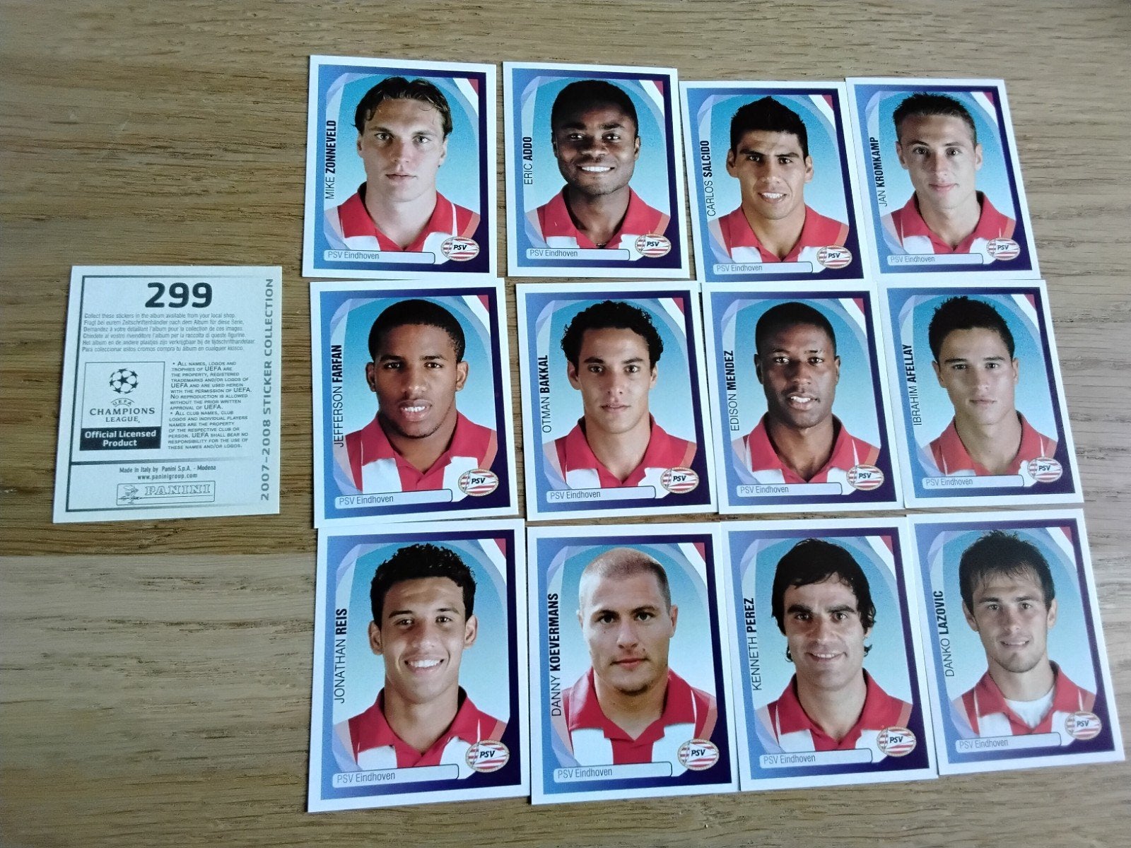 13 Panini stickers PSV Champions League 2007/2008, Verzamelen, Ophalen of Verzenden, Zo goed als nieuw, PSV, Poster, Plaatje of Sticker