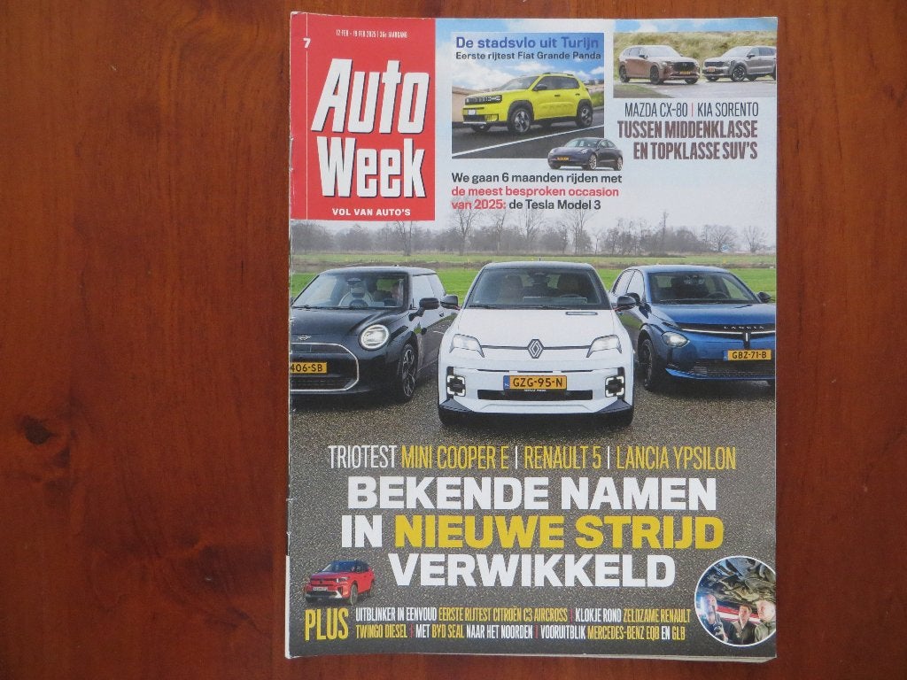 Autoweek 7 2025 Mini Cooper E, Renault 5, Lancia Ypsilon, Ophalen of Verzenden, Zo goed als nieuw, Renault