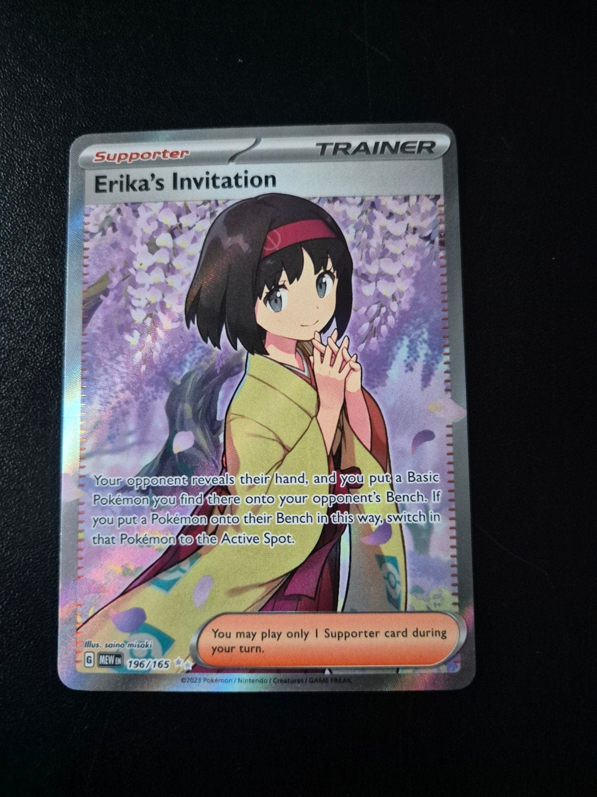 Erika's Invitation 196/165 - Pokémon Kaart, Ophalen of Verzenden, Zo goed als nieuw, Losse kaart, Foil