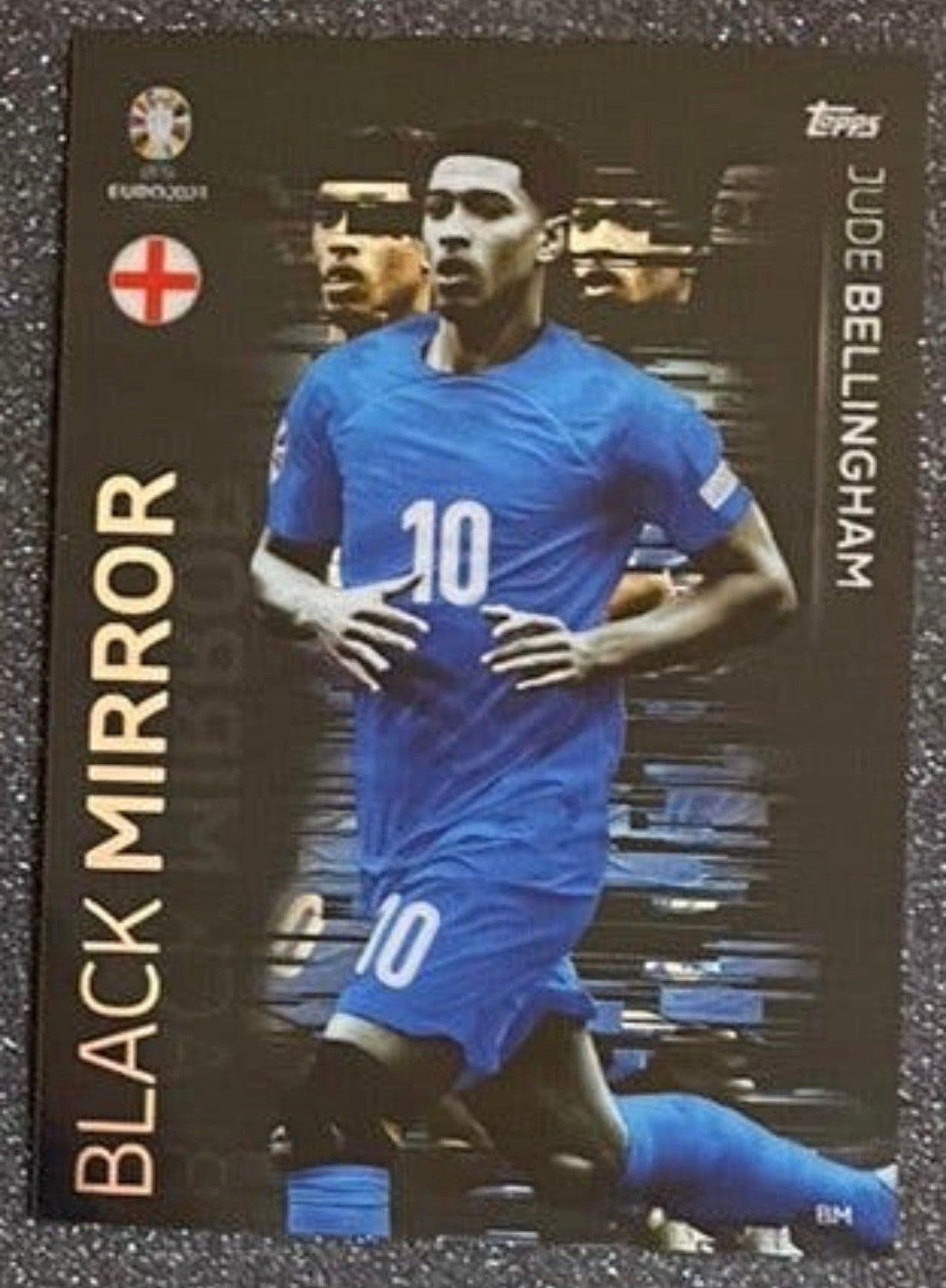 Topps EURO 2024   BLACK MIRROR   CHROME CARD  BELLINGHAM  UK, Verzenden, Zo goed als nieuw, Plaatje